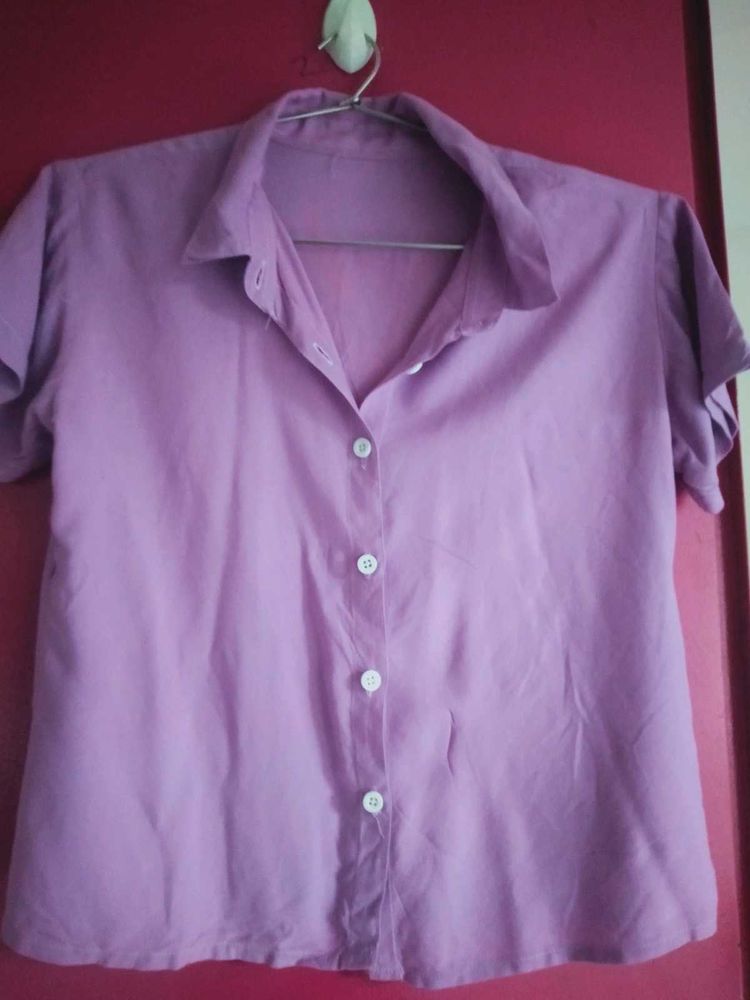 Lavender Crop Shirt