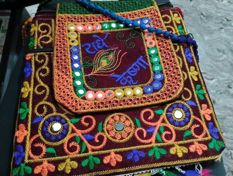 Mirror And Thread Work Handbag 👜