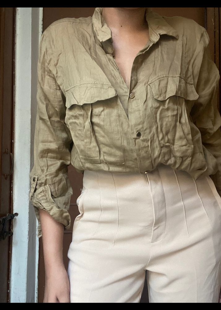 H&amp;M Pure Cotton Oversized Shirt