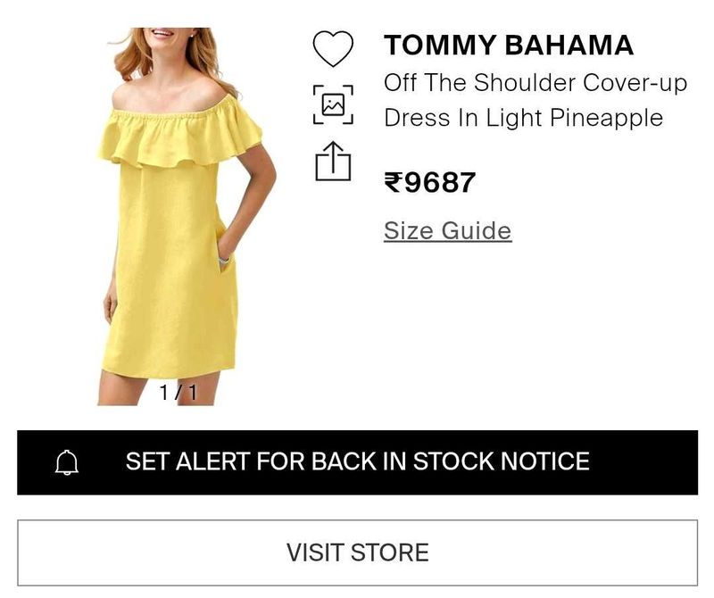 Tommy Bahama Off Shoulder Dress With Pockets