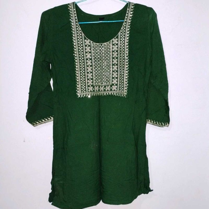 Women Short Green Kurti