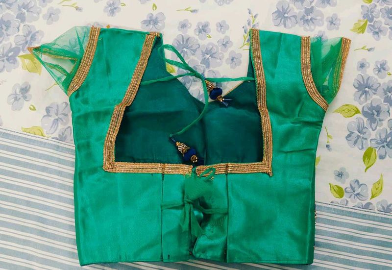 Emerald Green Readymade Blouse