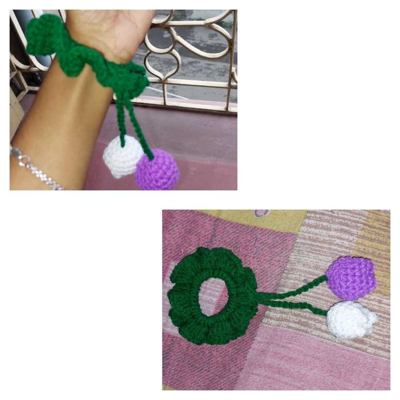 Crochet Hair Tie with Tulip