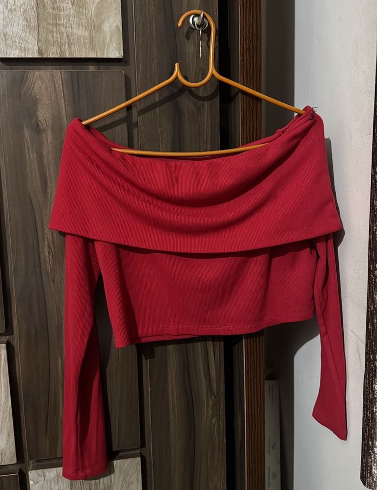 Red Off-Shoulder Top