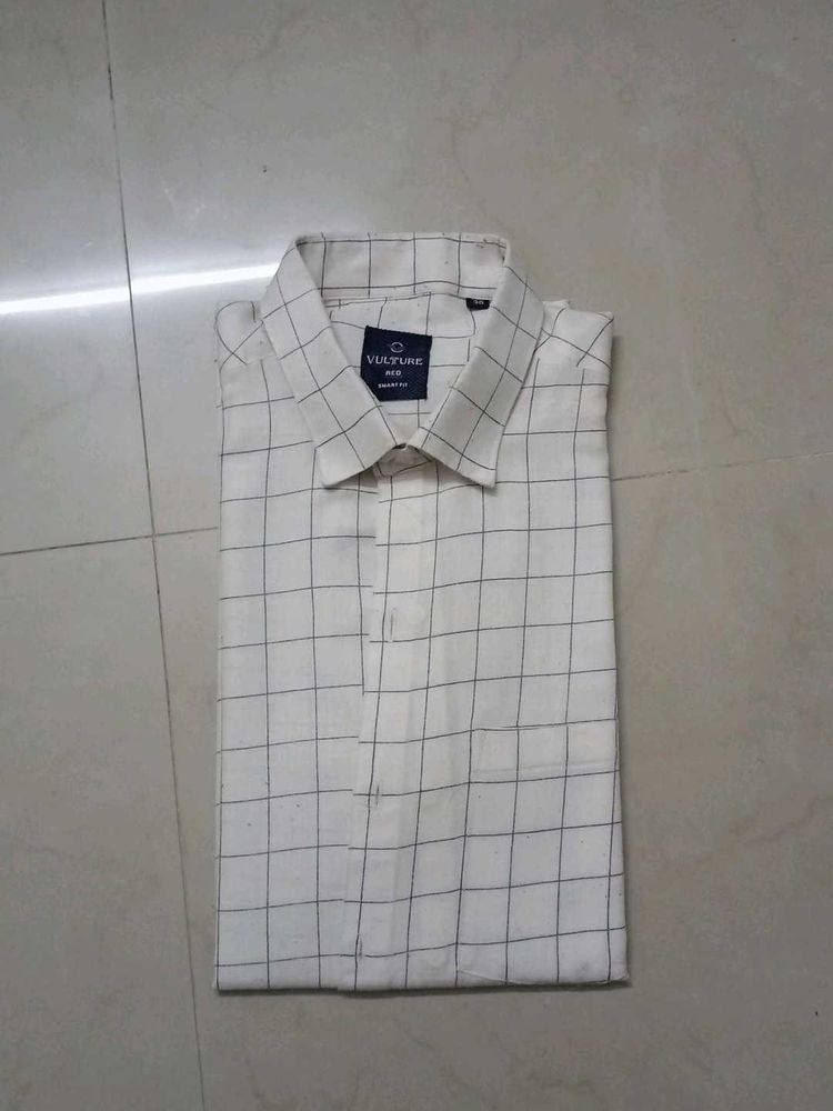 Checked White Shirt