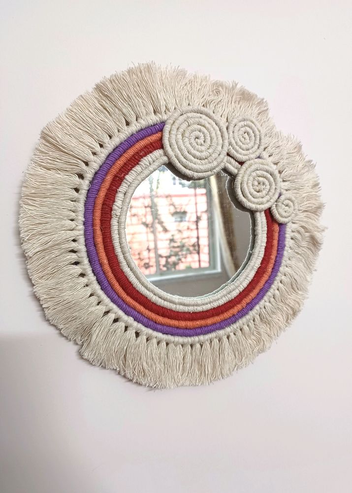 10.5 Inches Macrame Mirror