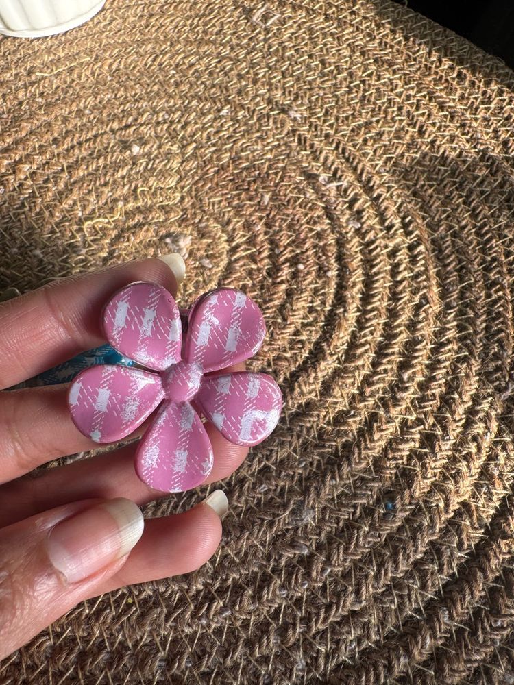 Pink Flower Hair Clip Combo