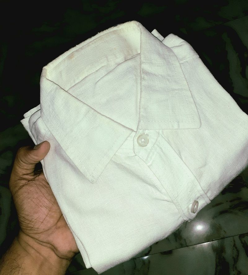 Tailor fit White Linen shirt