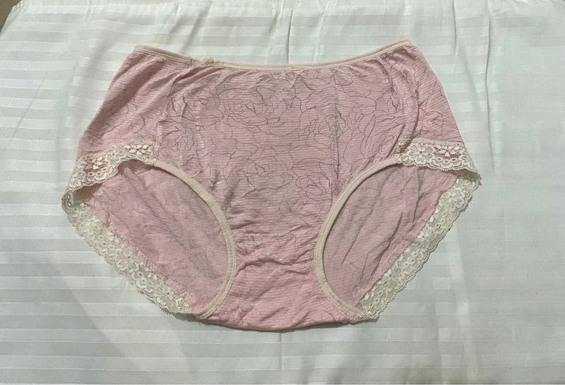 Pink Lace Trimmed Briefs 30-34