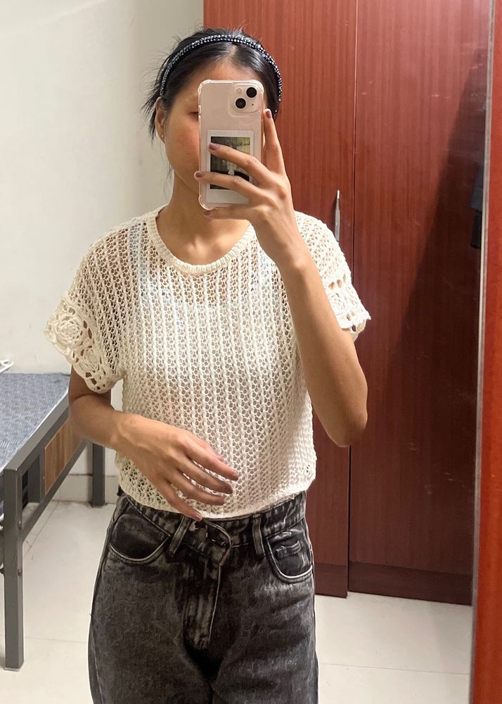 Crochet Knit Top
