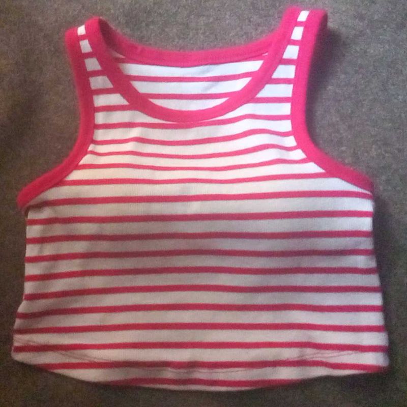 Striped Korean fitted  Tank Top