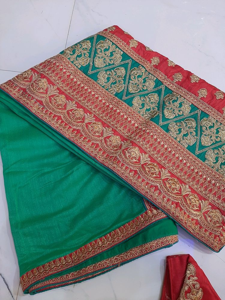 Saree With Heavy Blouse