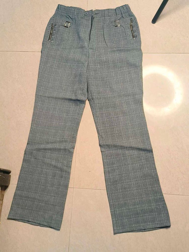 Grey Straight Fit Pant