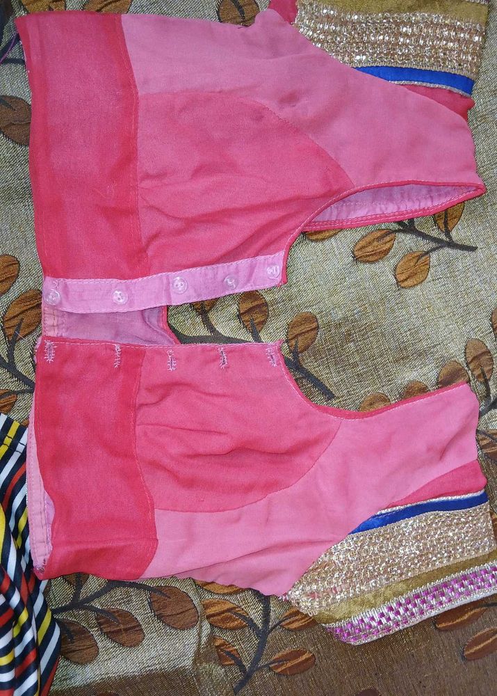 Pink Readymade Saree Blouse