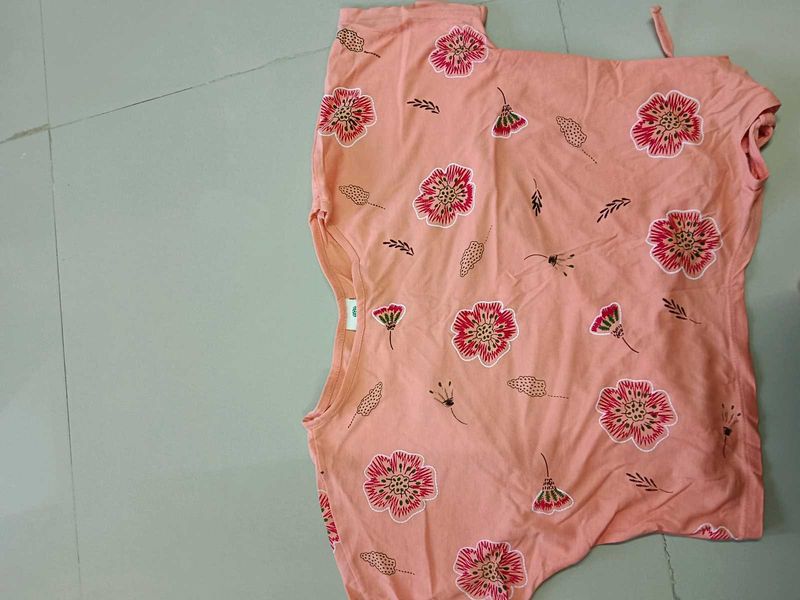 Floral Print oversized crop top