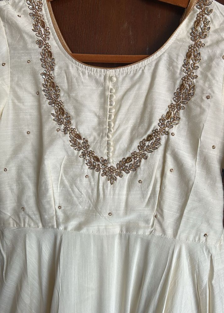 Off White Anarkali With Duppata