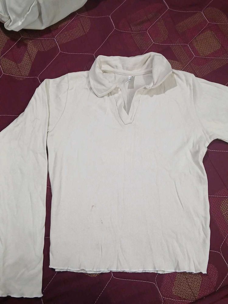 White Long Sleeve Top