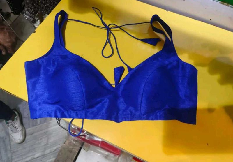 Cotton Silk Padded Drawstring Blouse