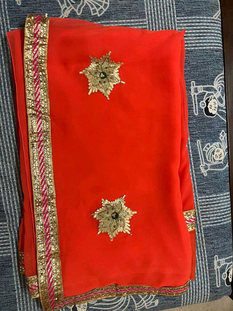 Elegant Orange Saree