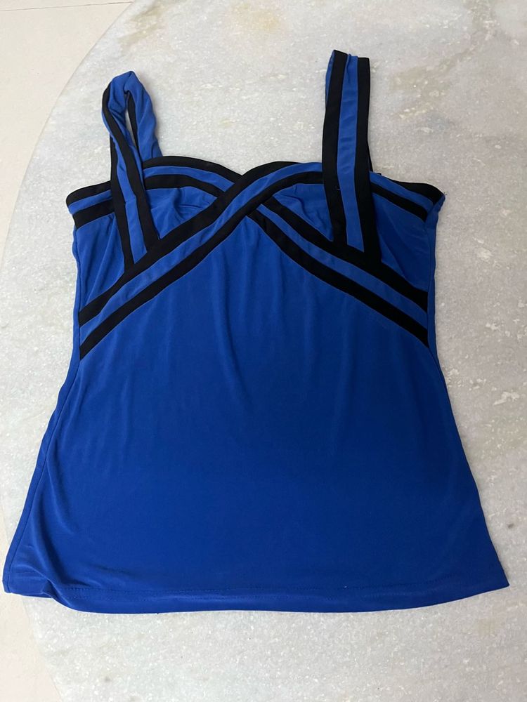 Corset Navy Blue Tank Top