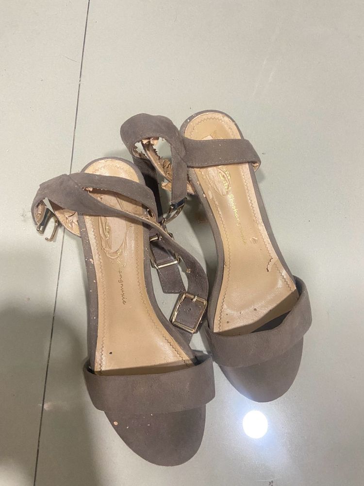 Brown Block Heel