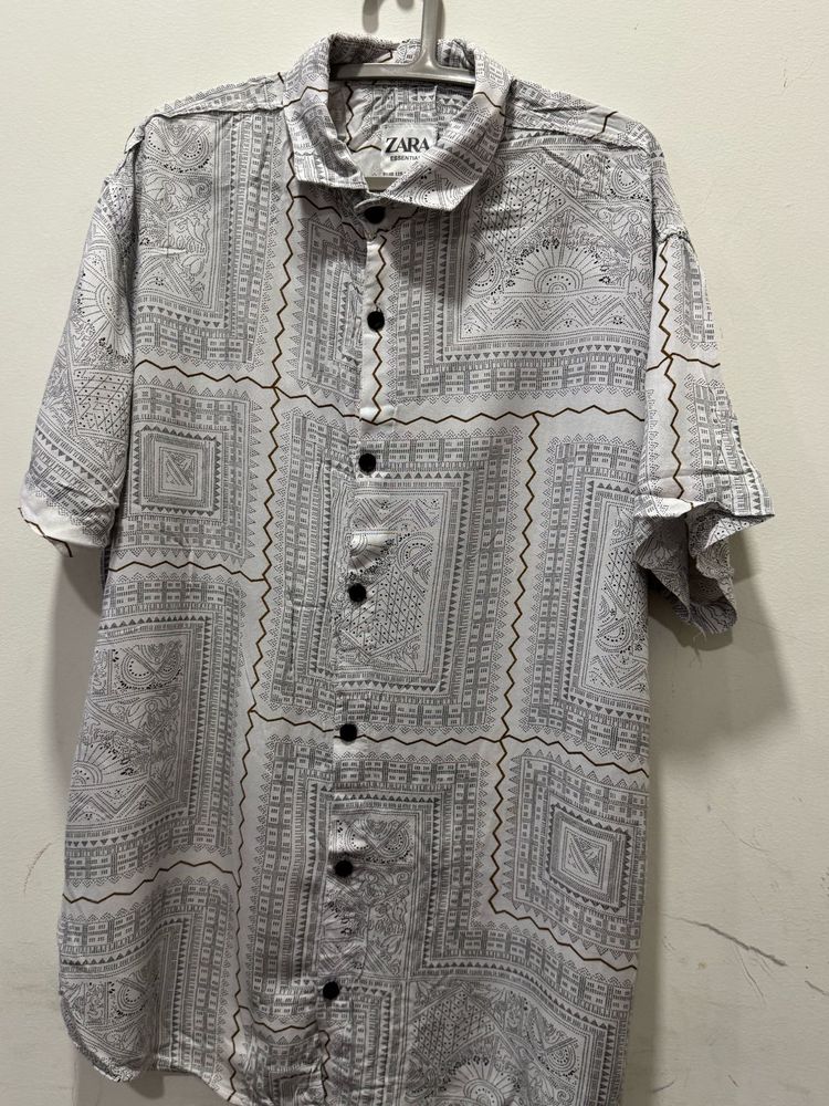 Zara Patterned Short Sleeve Shirt