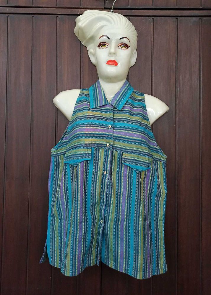 Paul Ropp Vintage Striped Halterneck Top