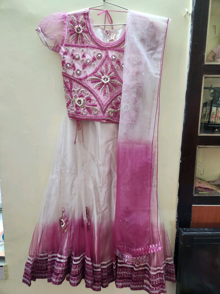 Pink Embroidered Lehenga Choli Set