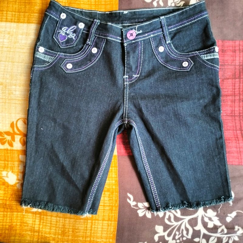 Black K-girl Denim Shorts