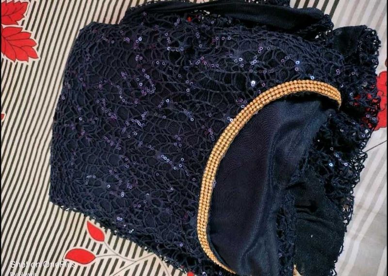 Elegant Navy Blue Blouse