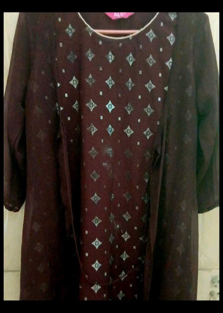 Party Wear Attached Coat Kurta Or Frock