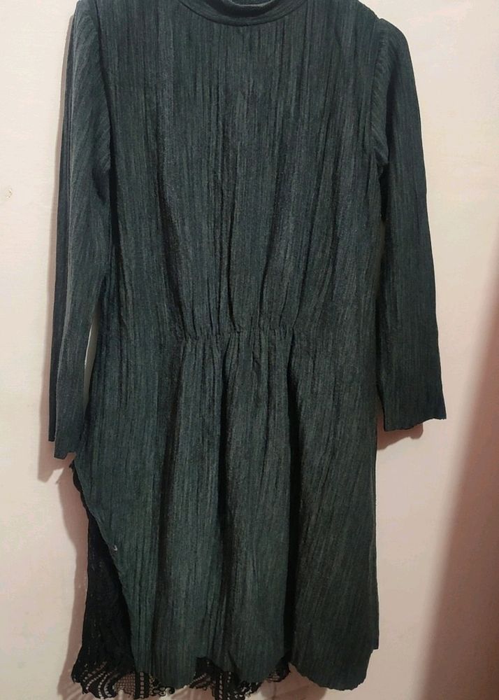 Charcoal Color Winter Dress For Girl Or Women