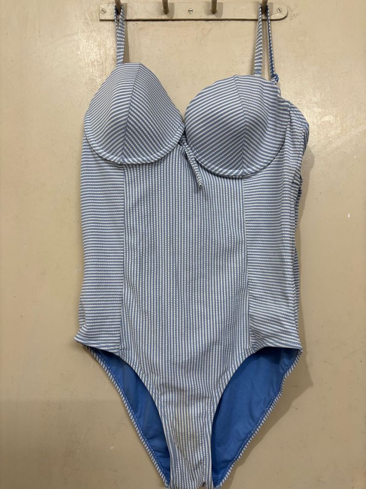 Striped One Piece Swimsuit