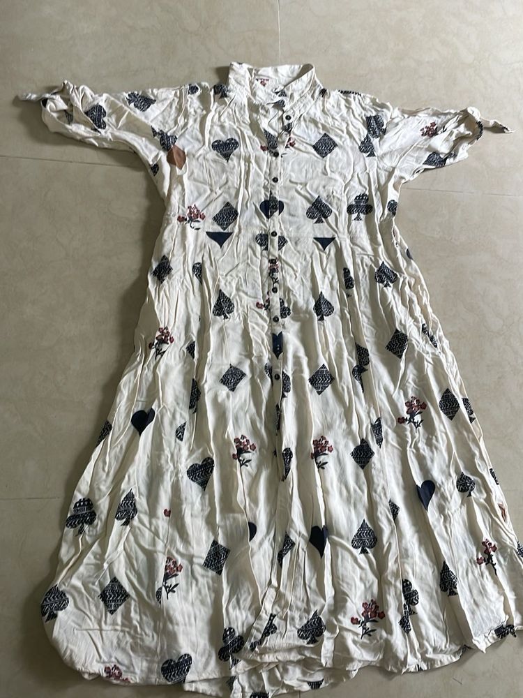 Patterned Shirt Dress