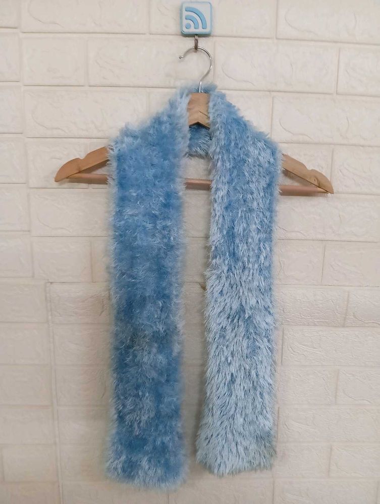 Light Blue Fuzzy Scarf