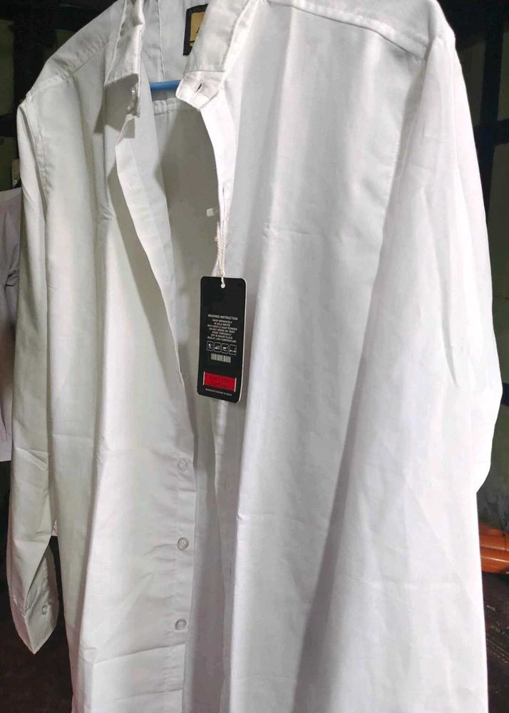 Branded Premium 💯 Pure Cotton Formal White Shirt