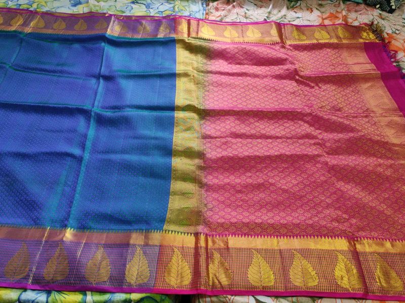 Elegant Blue &amp; Pink Saree
