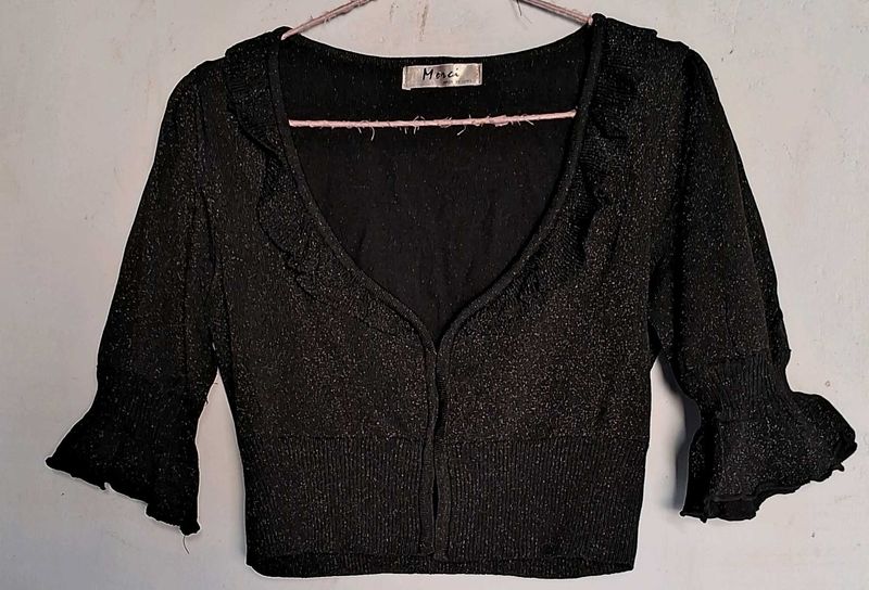 Ruffle Trim Cardigan