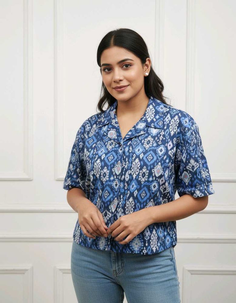 Stylish Blue Print Shirt
