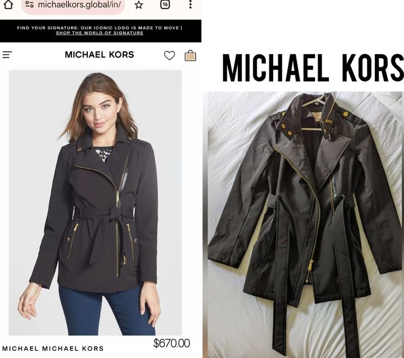 Michael Kors Black Belted Trench Coat