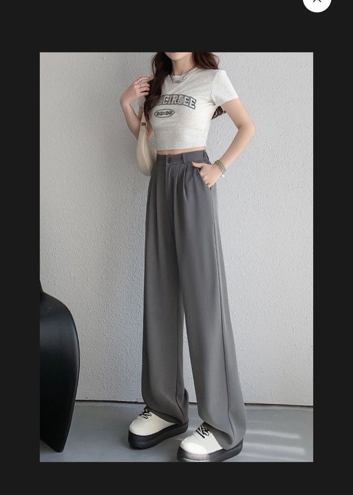 Korean Style Grey Pants Formal
