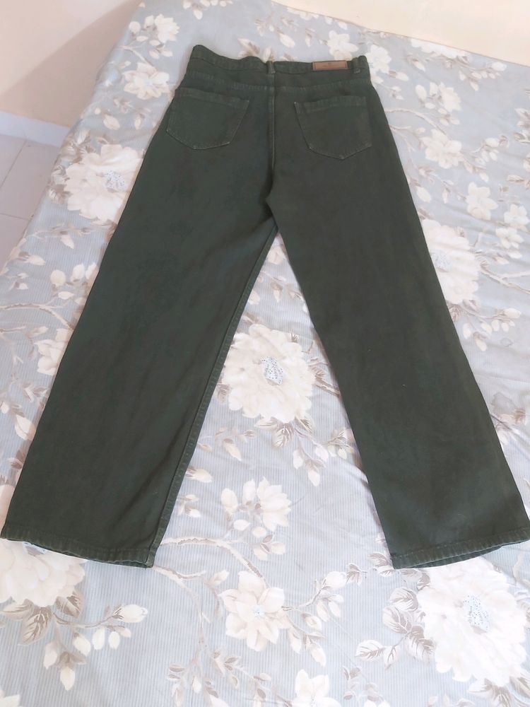 sage green baggy jeans