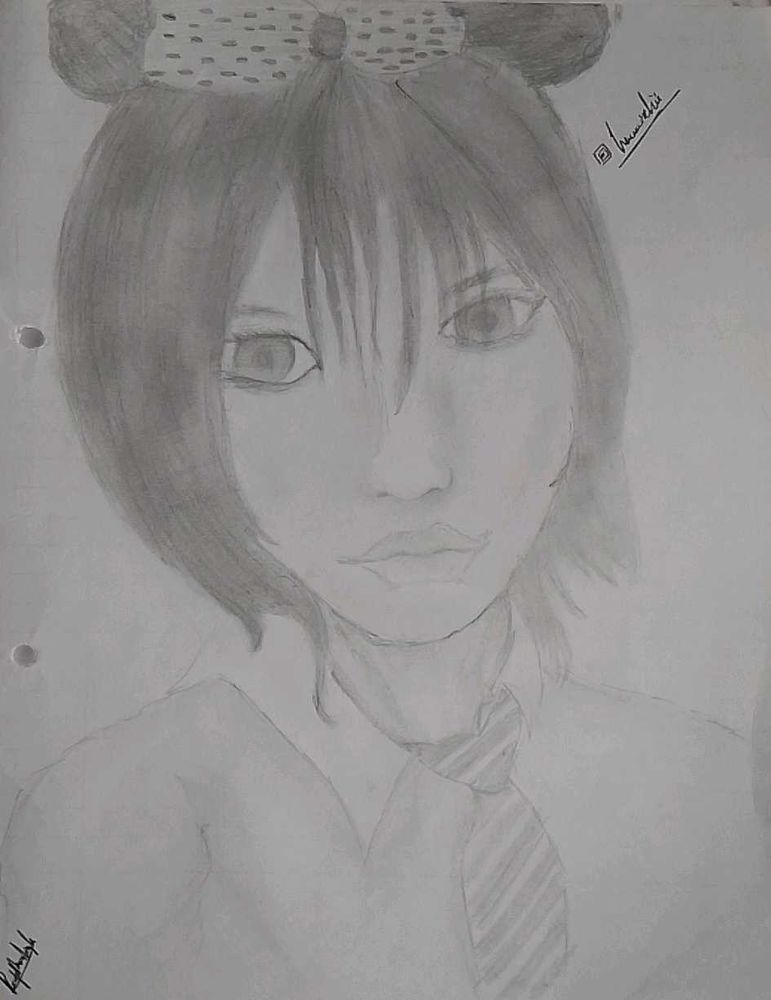 Realistic Japanese Girl Sketch