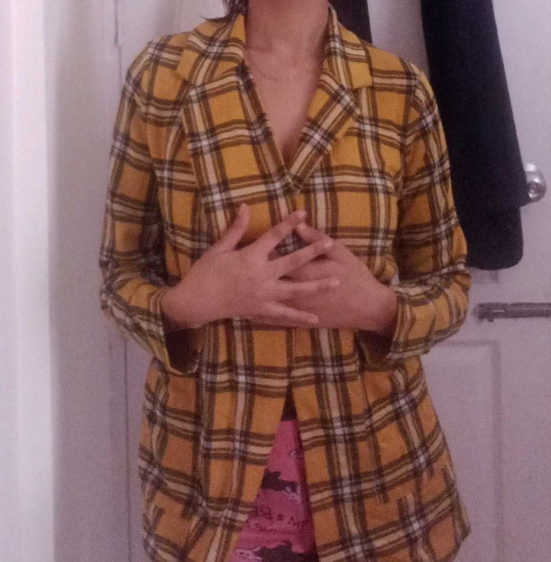 Yellow Plaid Blazer