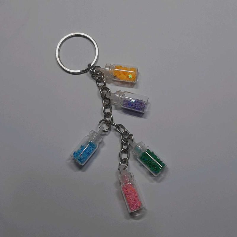 Glitter Bottle Charm Keychain
