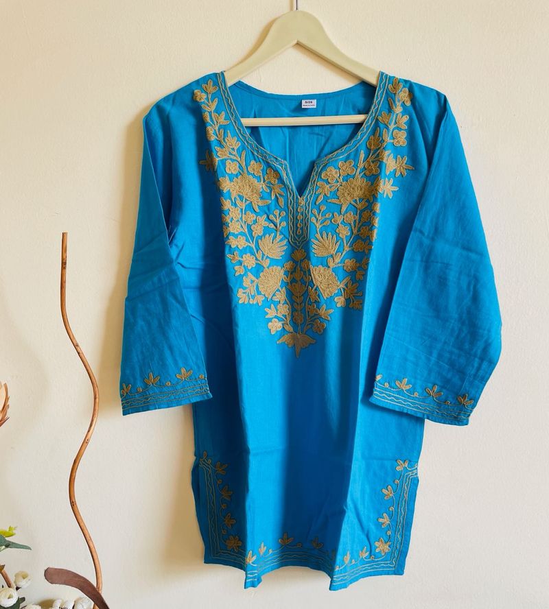 Embroidered Blue Kurta