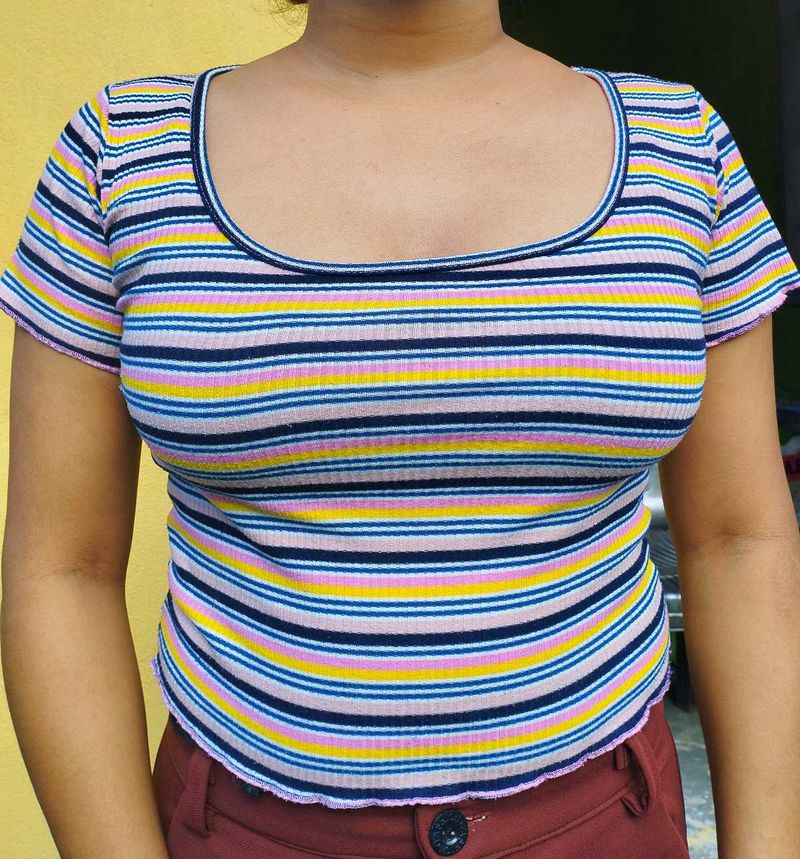 Striped Scoop Neck Top