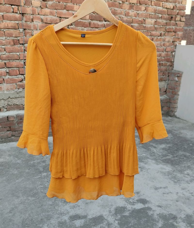 Mustard Striped Top
