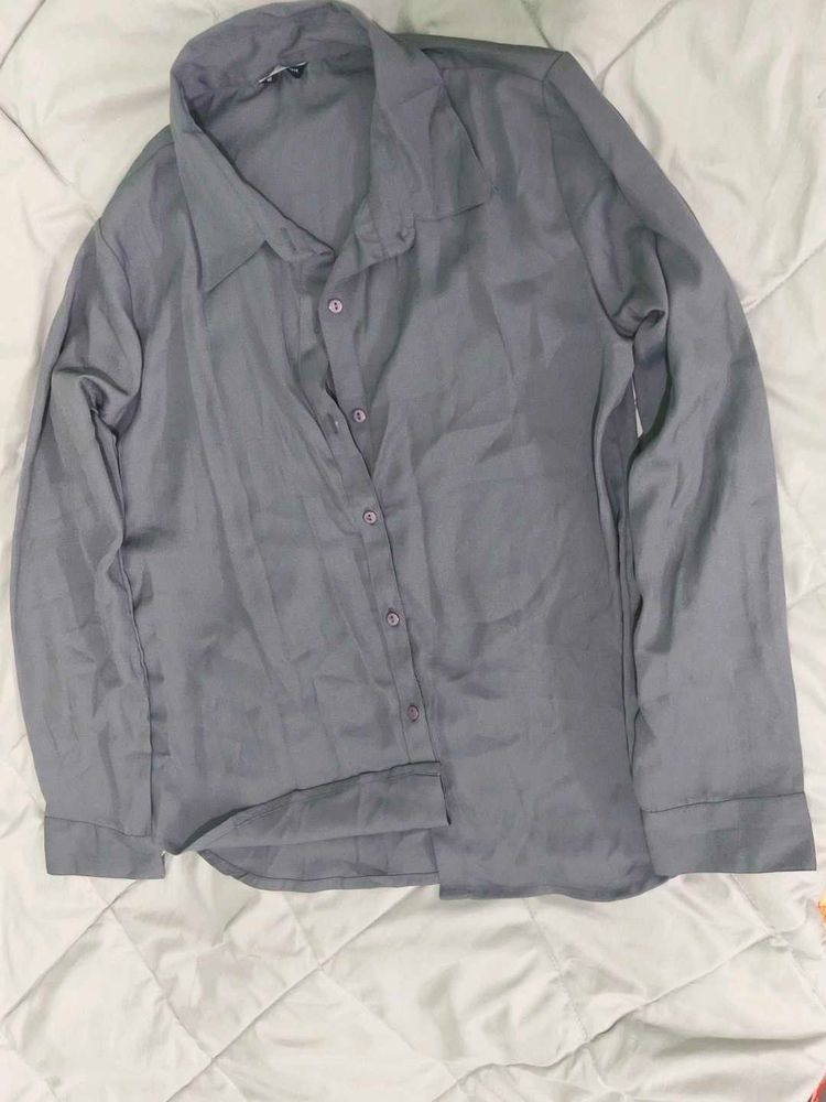 Style Quotient Women Solid Slate Grey Satin Tie Up