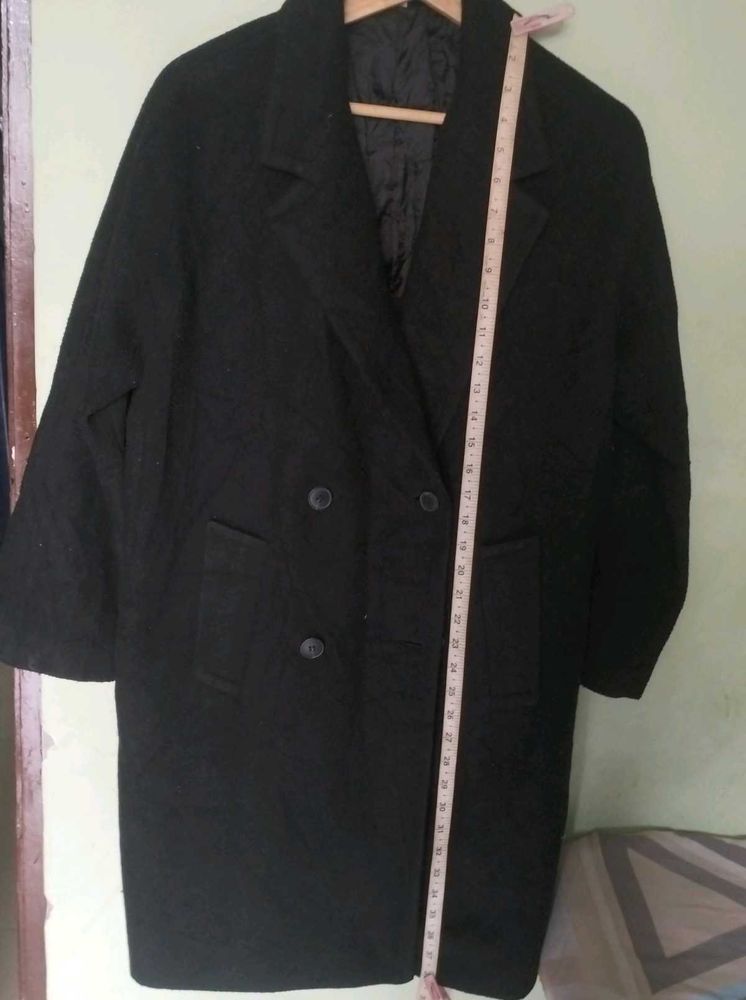 Classic Black Overcoat With Free Delivery